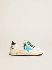 Young Ball Star with turquoise star and green suede heel tab