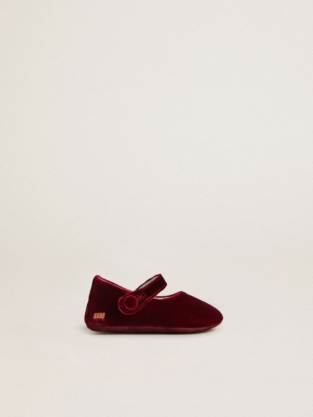Sofi Baby ballet flats in burgundy velvet and suede