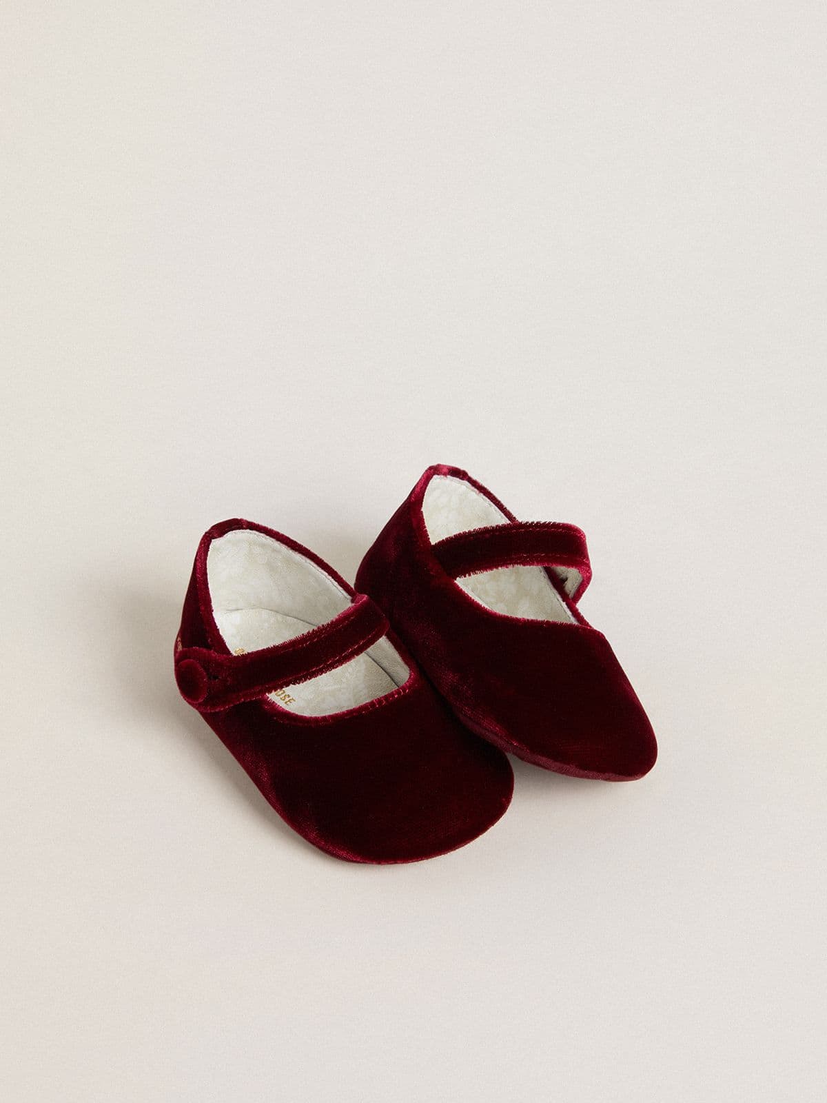 Sofi Baby ballet flats in burgundy velvet and suede