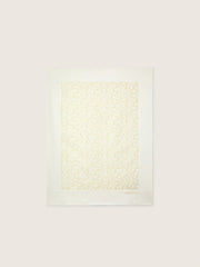 Journey Baby blanket in white cotton fleece with peach-pink mascot print